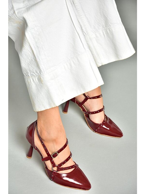 S5182033 Bordo Kadın Topuklu Ayakkabı - Görsel 7