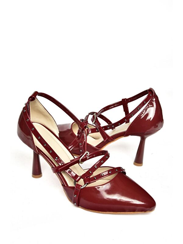 S5182033 Bordo Kadın Topuklu Ayakkabı - Görsel 4