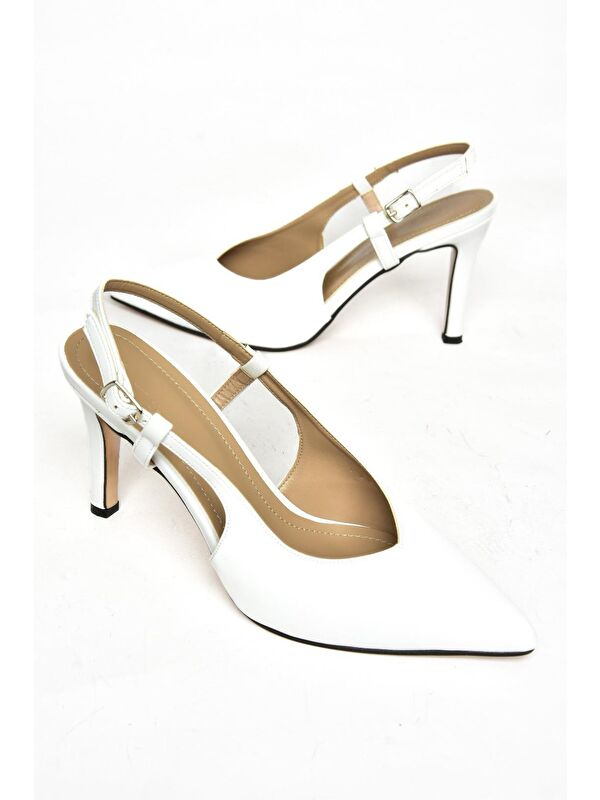 S4044109 Beyaz Kadın Topuklu Ayakkabı - Görsel 4