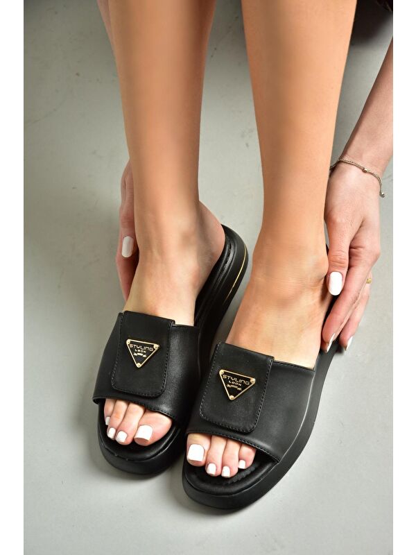 S5181064 Siyah Kadın Terlik - Görsel 5