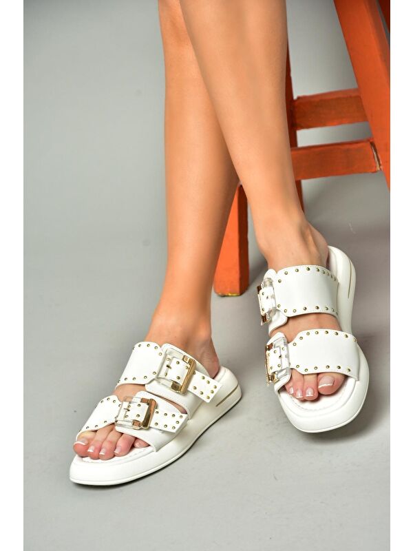 Fox Shoes S5181065 Beyaz Kadın Terlik