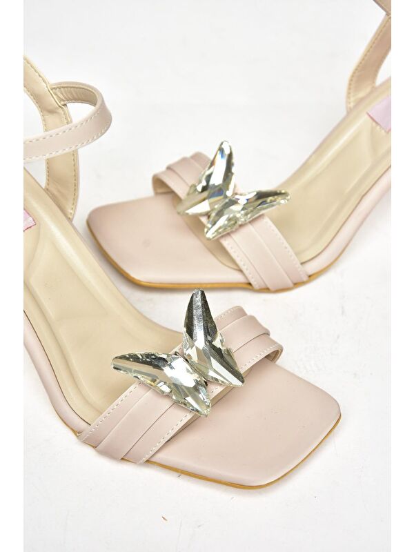 S8202071 Bej Kadın Topuklu Ayakkabı - Görsel 4