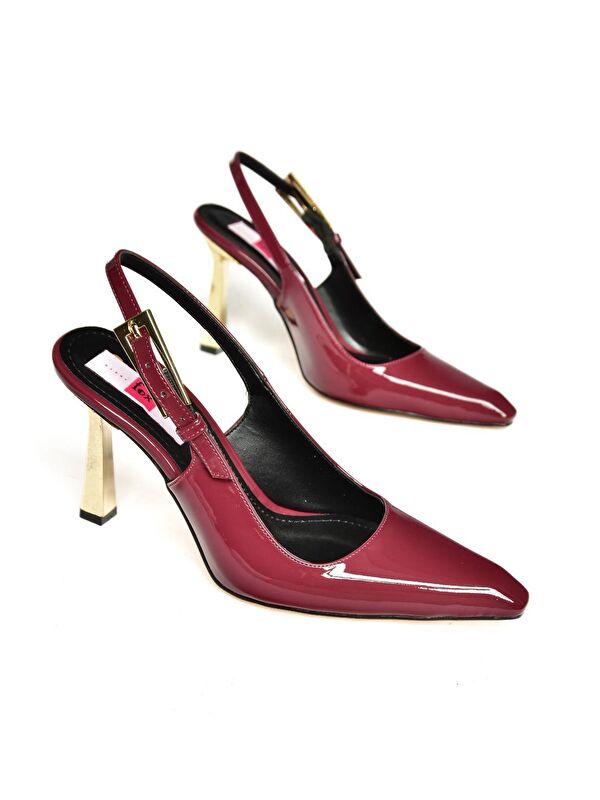 S7520987 Bordo Kadın Topuklu Ayakkabı - Görsel 4