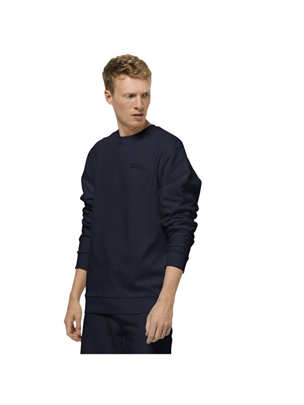 Jack Wolfskin Bisiklet Yaka Basic Uzun Kollu Erkek Sweatshirt