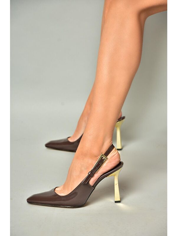 S7520987 Kahverengi Kadın Topuklu Ayakkabı - Görsel 6