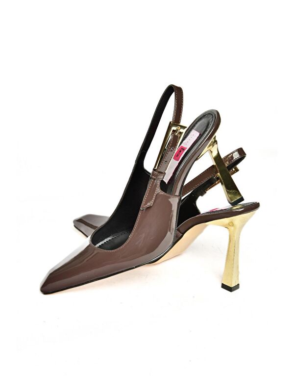 S7520987 Kahverengi Kadın Topuklu Ayakkabı - Görsel 5