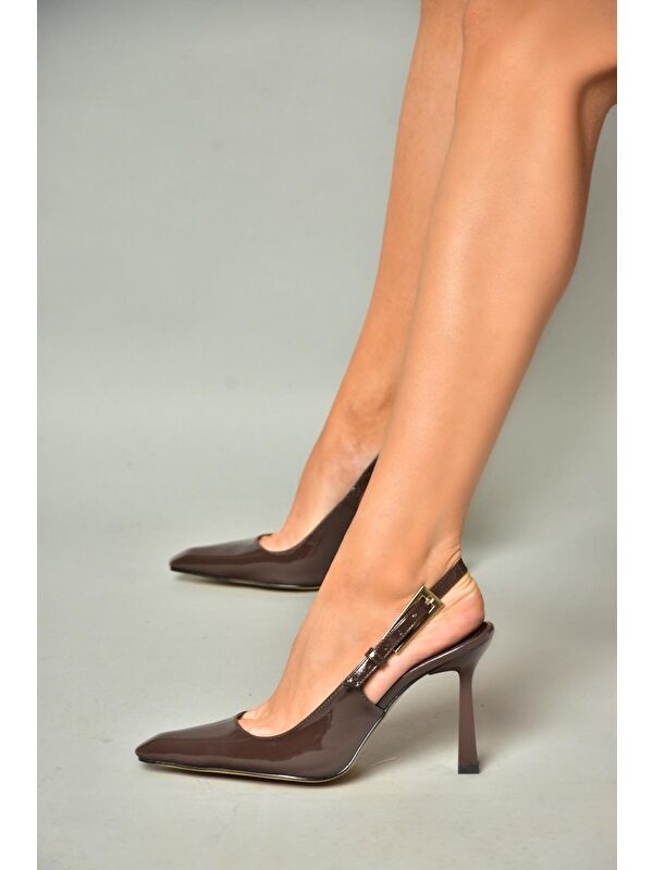 S7520849 Kahverengi Kadın Topuklu Ayakkabı - Görsel 6