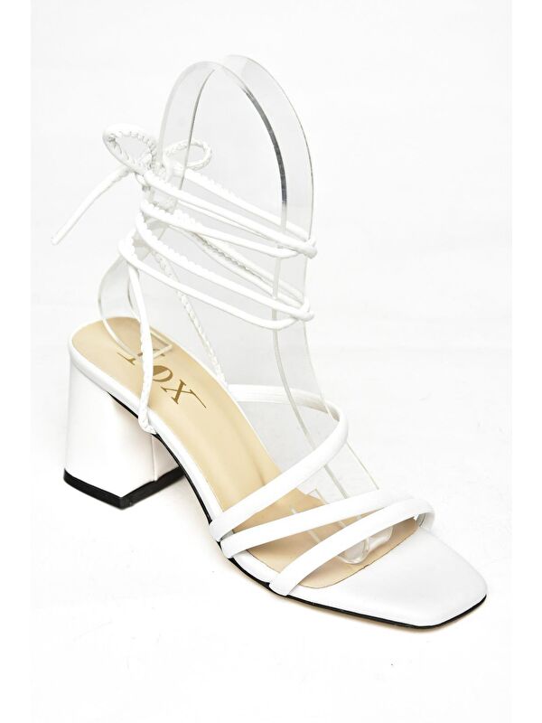 S3696830 Beyaz Kadın Topuklu Ayakkabı - Görsel 3