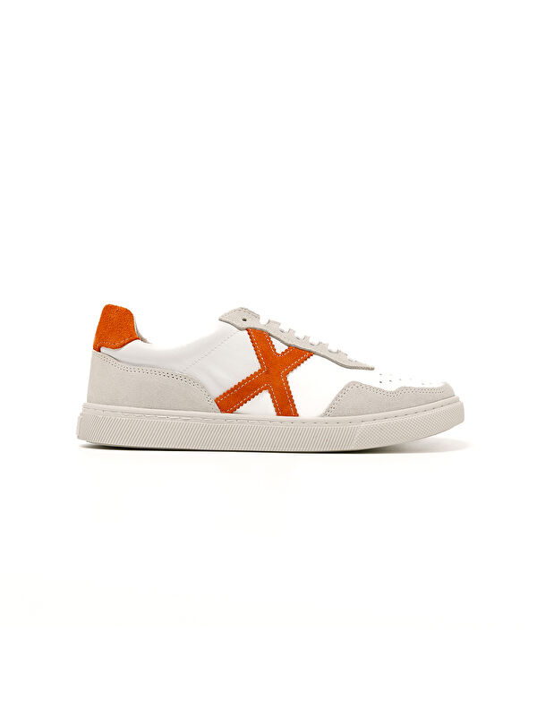 John May Kadın Sneaker ( Günlük) RC-25Y-006-M44 Beyaz Cilt-Oranj Süet