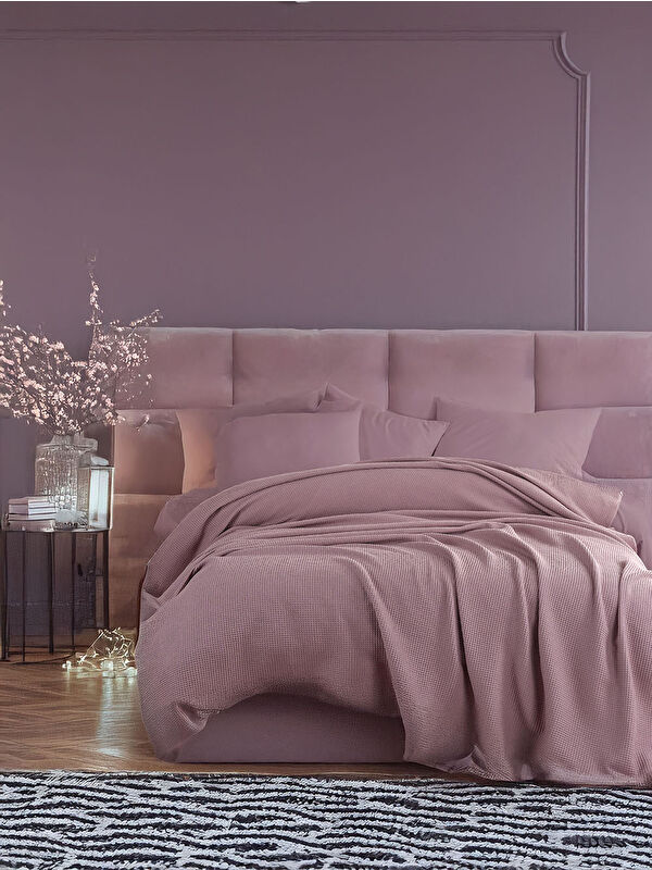 UPSTYLE Ecocel Pike Örtü Battal 220x230cm Karde Mürdüm