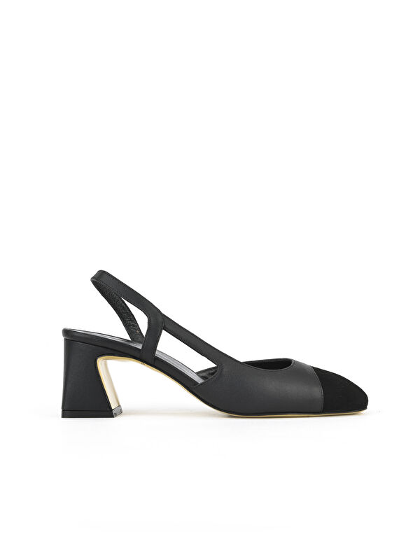 Kadın Hakiki Deri Topuklu Ayakkabı 1511030Z2553 Siyah - Görsel 2