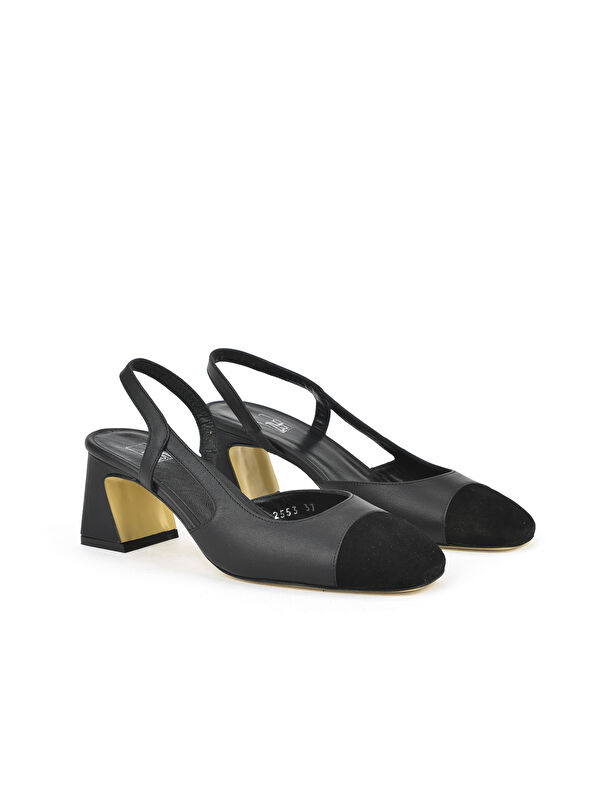 Kadın Hakiki Deri Topuklu Ayakkabı 1511030Z2553 Siyah - Görsel 3