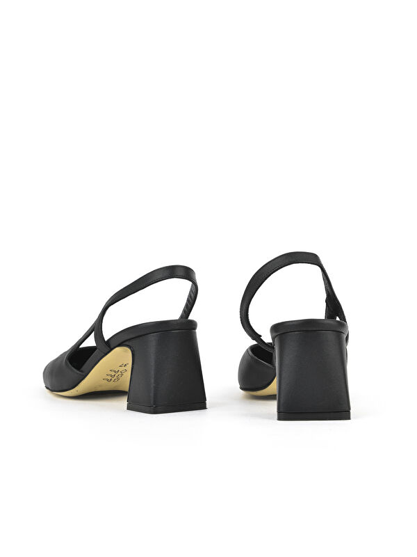 Kadın Hakiki Deri Topuklu Ayakkabı 1511030Z2553 Siyah - Görsel 4