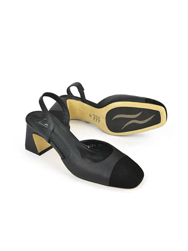 Kadın Hakiki Deri Topuklu Ayakkabı 1511030Z2553 Siyah - Görsel 5