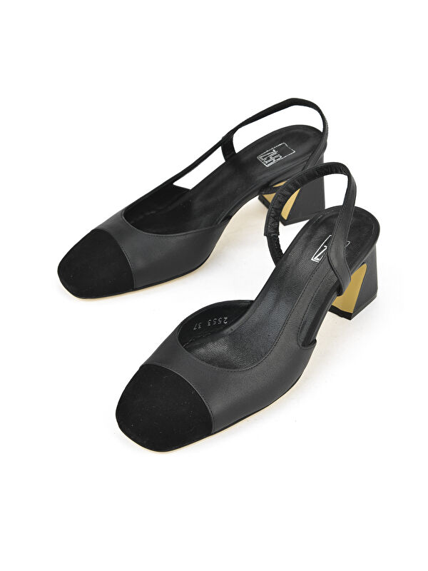 Kadın Hakiki Deri Topuklu Ayakkabı 1511030Z2553 Siyah - Görsel 6