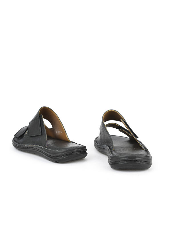 Erkek Hakiki Deri Konfor Terlik 1511052Z0315 Siyah - Görsel 4