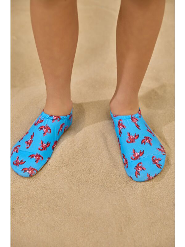 Erkek Çocuk Mavi Renkli Istakoz Desenli Deniz Ayakkabısı - Görsel 6