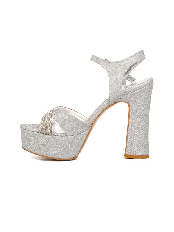 Gümüş Kadın Platform Topuklu Ayakkabı 655323 - Görsel 3