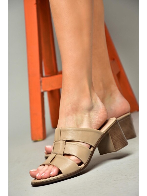 Fox Shoes P5554520 Vizon Kadın Terlik