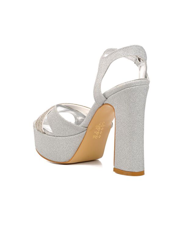 Gümüş Kadın Platform Topuklu Ayakkabı 655323 - Görsel 5