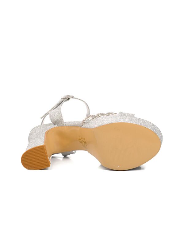 Gümüş Kadın Platform Topuklu Ayakkabı 655323 - Görsel 6