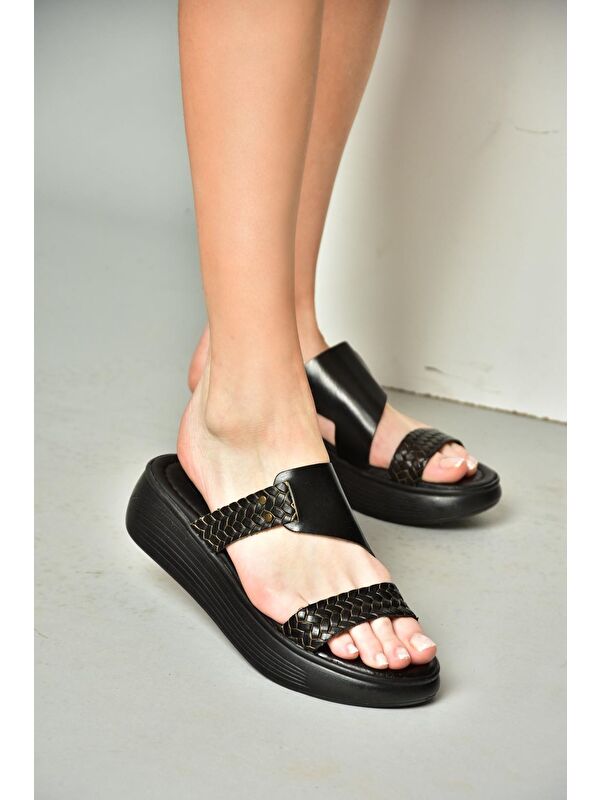 S2910597 Siyah Kadın Terlik - Görsel 5