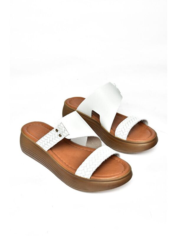 S2910597 Beyaz Kadın Terlik - Görsel 4