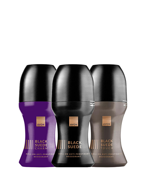AVON Black Suede Klasik Black Suede Charm ve Touch Erkek Rollon Paketi