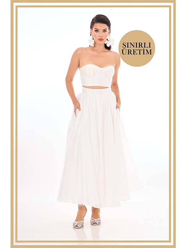 CARMEN Limited Edition | Solana Beyaz Midi Takım
