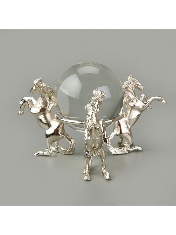 Evidea Deco Atlı Cam Top Dekor - Silver - 11 cm