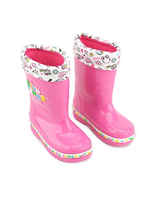 Kışlık Kız Çocuk Su Geçirmez İçi Sıcak Astarlı Yağmur Çizme - Görsel 4