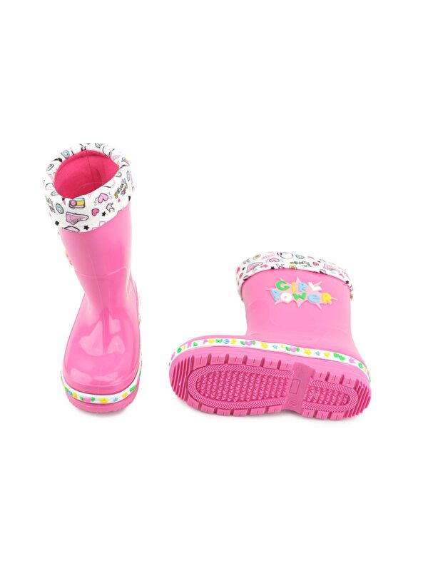 Kışlık Kız Çocuk Su Geçirmez İçi Sıcak Astarlı Yağmur Çizme - Görsel 6