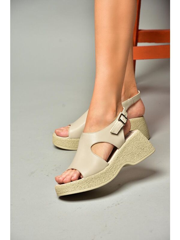 S9969450 Bej Kadın Sandalet - Görsel 5