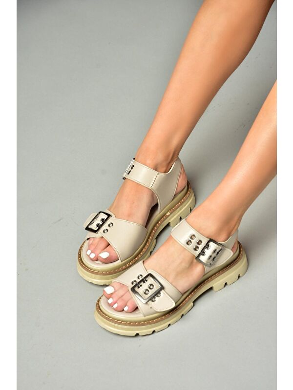 S9960740 Bej Kadın Sandalet - Görsel 5