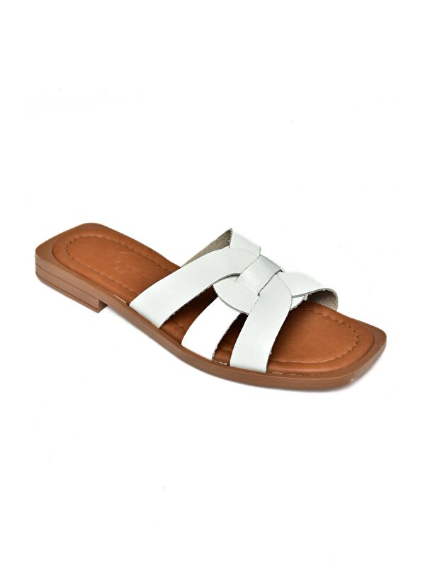 S2910456 Beyaz Kadın Terlik - Görsel 3