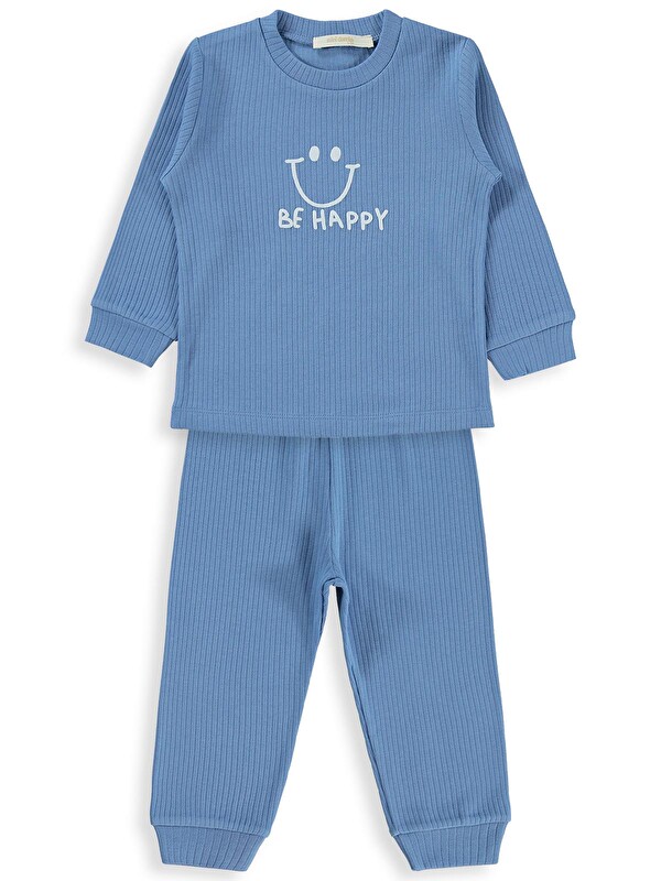 Minidamla Gülen Yüz Baskılı 1-6 Yaş Pijama Takımı - Yeşil