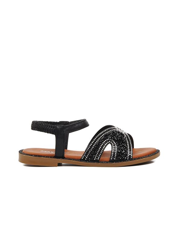 Siyah İnce Taban Kadın Sandalet 286069 - Görsel 2