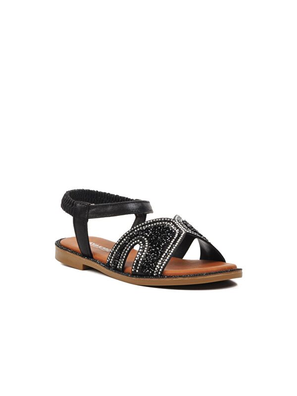 Siyah İnce Taban Kadın Sandalet 286069 - Görsel 4