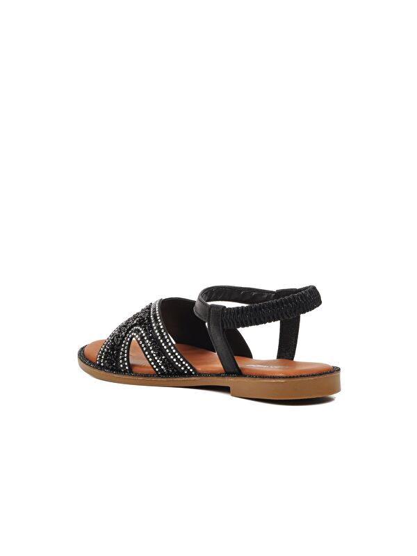 Siyah İnce Taban Kadın Sandalet 286069 - Görsel 5