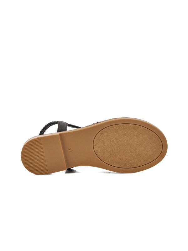 Siyah İnce Taban Kadın Sandalet 286069 - Görsel 6