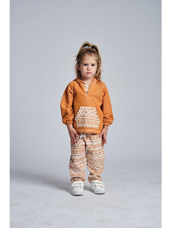 Miababy Unisex Etnik Desen Kanguru Cepli 2'li Takım