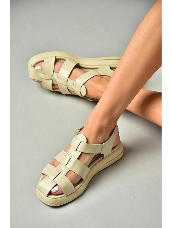 S5181060 Bej Kadın Sandalet - Görsel 7