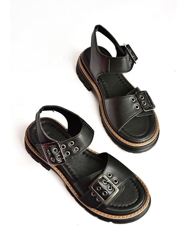 S9960740 Siyah Kadın Sandalet - Görsel 4