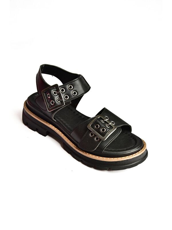 S9960740 Siyah Kadın Sandalet - Görsel 3