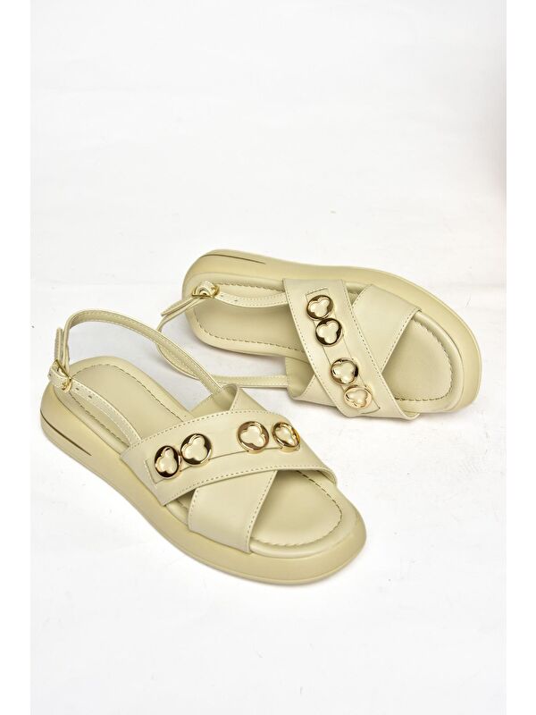 S5181058 Bej Kadın Sandalet - Görsel 4