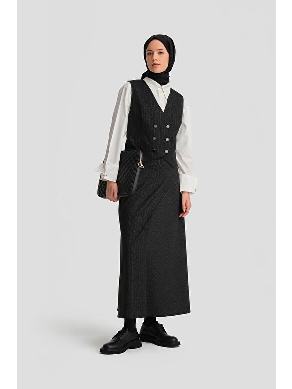 ARMİNE Simli Dokulu Etek 24K1721 Siyah
