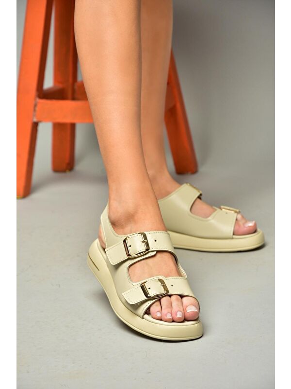 S5181083 Bej Kadın Sandalet - Görsel 5