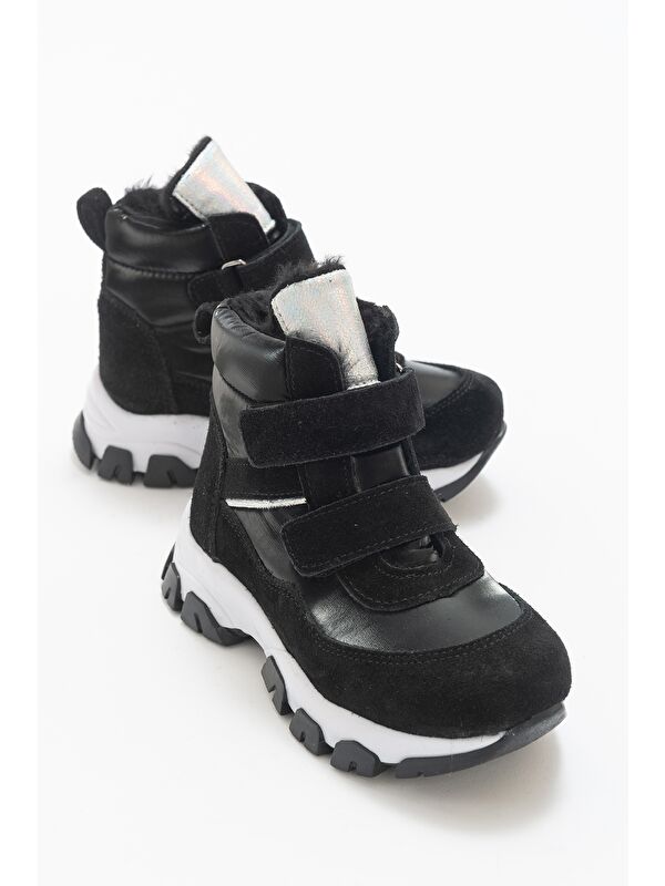 Kız Çocuk Siyah Hakiki Deri Anatomik Günlük Bot - Görsel 4