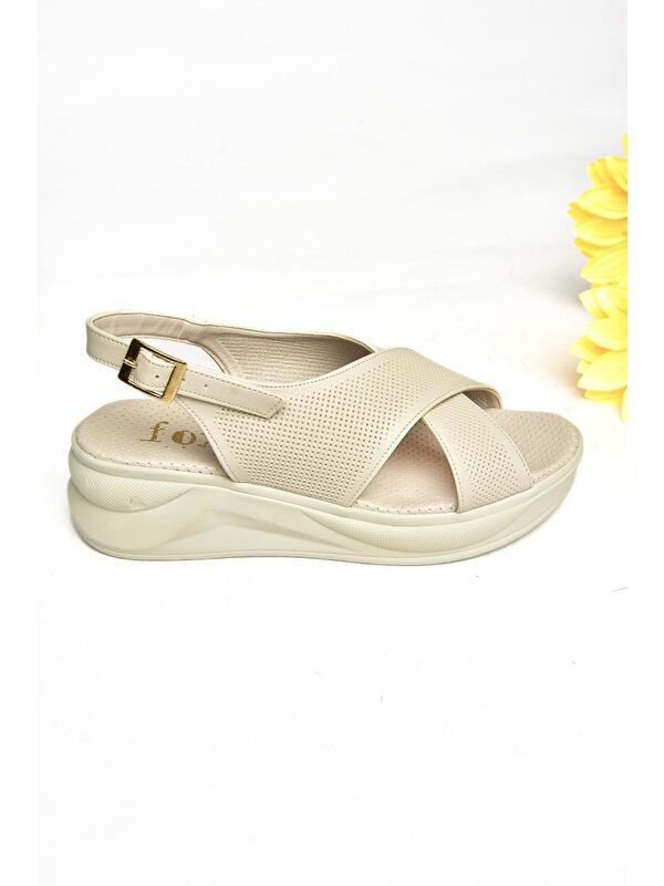 S7130307 Bej Kadın Sandalet - Görsel 3