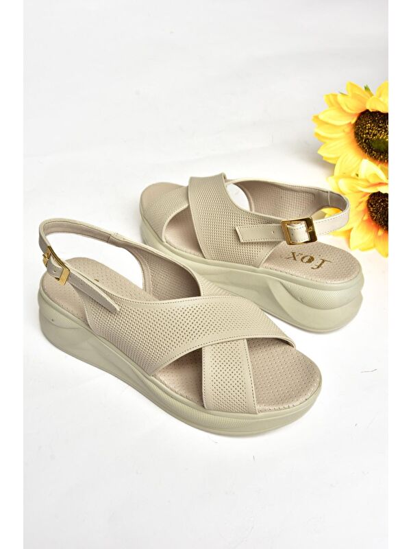 S7130307 Bej Kadın Sandalet - Görsel 4